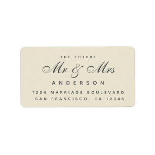 Chic Script Future Mr Mrs Wedding Address Label