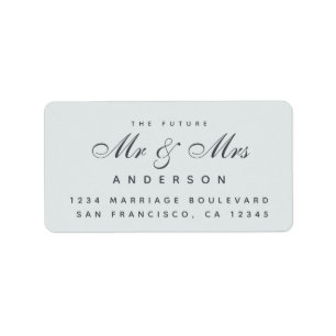 Chic Script Future Mr Mrs Wedding Address Label