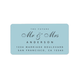 Chic Script Future Mr Mrs Wedding Address Label