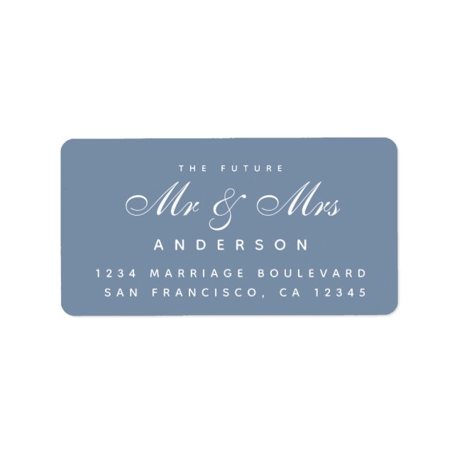 Chic Script Future Mr Mrs Wedding Address Label (Front)