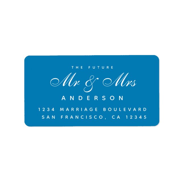 Chic Script Future Mr Mrs Wedding Address Label (Front)