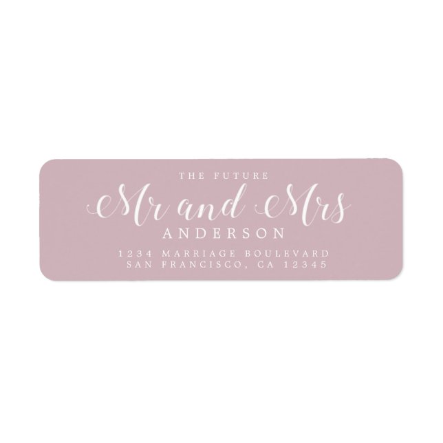 Chic Script Future Mr Mrs Wedding Return Address (Front)