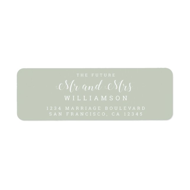 Chic Script Future Mr Mrs Wedding Return Address (Front)
