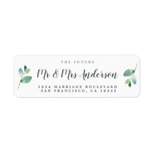 Chic Script Future Mr Mrs Wedding Return Address