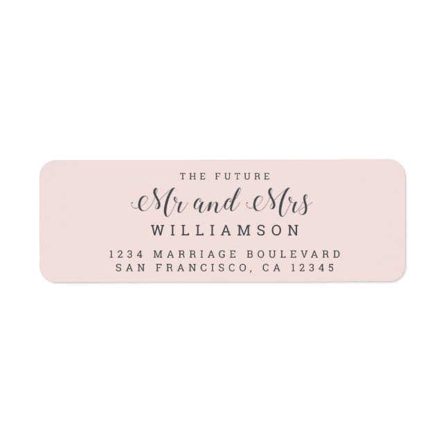 Chic Script Future Mr Mrs Wedding Return Address (Front)