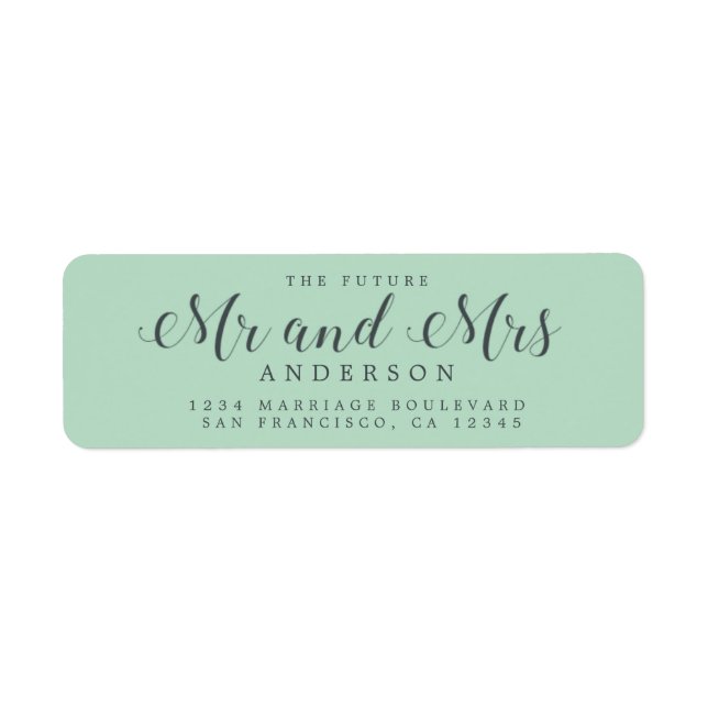 Chic Script Future Mr Mrs Wedding Return Address (Front)