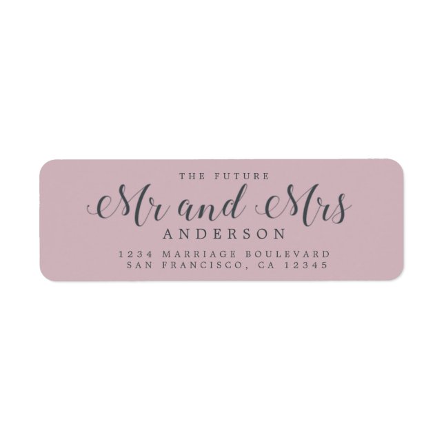 Chic Script Future Mr Mrs Wedding Return Address (Front)