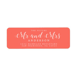 Chic Script Future Mr Mrs Wedding Return Address