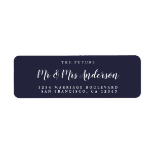 Chic Script Future Mr Mrs Wedding Return Address