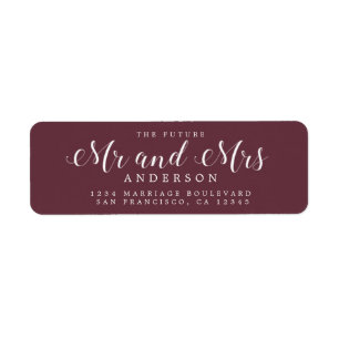Chic Script Future Mr Mrs Wedding Return Address