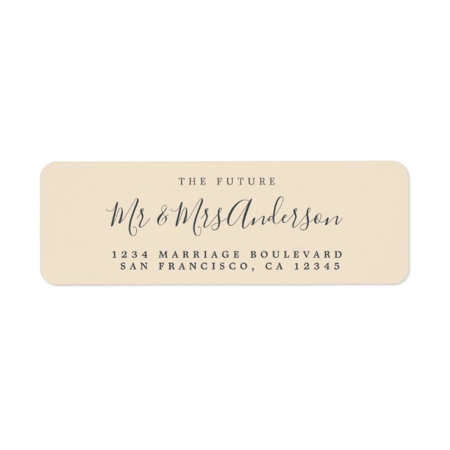 Chic Script Future Mr Mrs Wedding Return Address (Front)