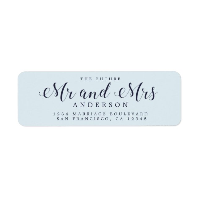 Chic Script Future Mr Mrs Wedding Return Address (Front)