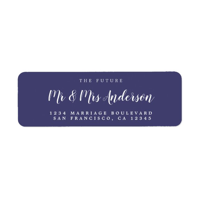 Chic Script Future Mr Mrs Wedding Return Address (Front)