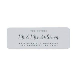Chic Script Future Mr Mrs Wedding Return Address