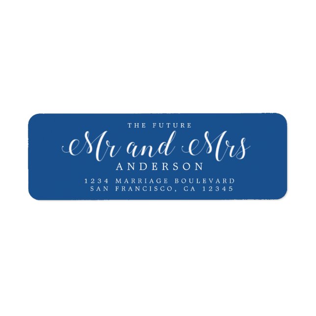 Chic Script Future Mr Mrs Wedding Return Address (Front)