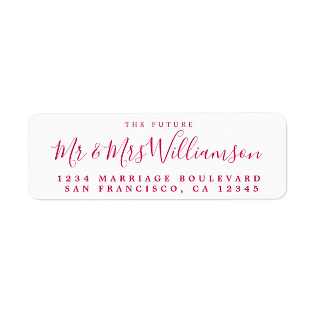 Chic Script Future Mr Mrs Wedding Return Address (Front)
