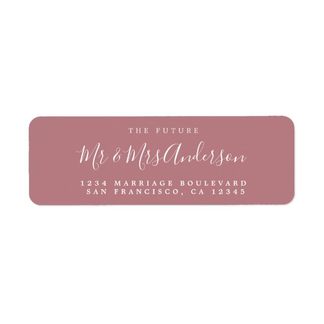 Chic Script Future Mr Mrs Wedding Return Address (Front)
