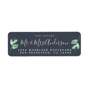 Chic Script Future Mr Mrs Wedding Return Address