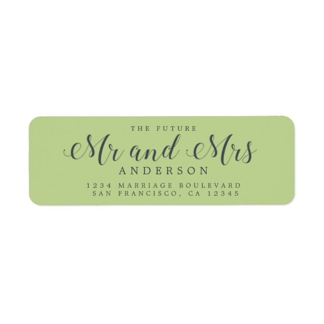 Chic Script Future Mr Mrs Wedding Return Address (Front)