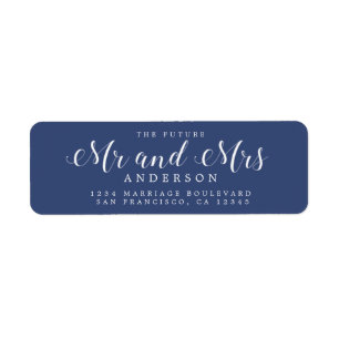 Chic Script Future Mr Mrs Wedding Return Address