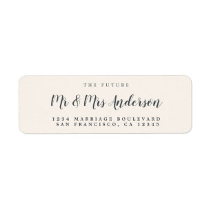 Chic Script Future Mr Mrs Wedding Return Address