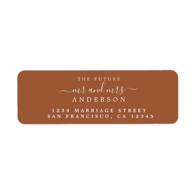 Chic Script Future Mr Mrs Wedding Return Address (Front)
