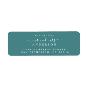 Chic Script Future Mr Mrs Wedding Return Address