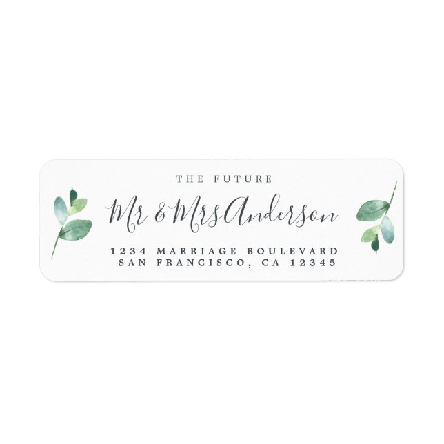 Chic Script Future Mr Mrs Wedding Return Address (Front)