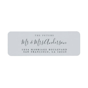 Chic Script Future Mr Mrs Wedding Return Address