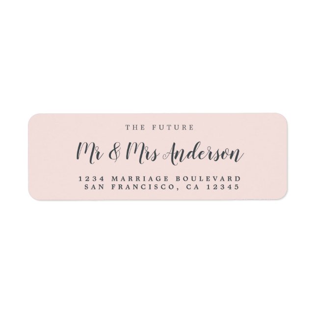 Chic Script Future Mr Mrs Wedding Return Address (Front)