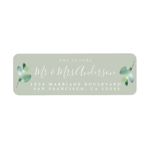 Chic Script Future Mr Mrs Wedding Return Address