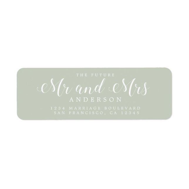 Chic Script Future Mr Mrs Wedding Return Address (Front)