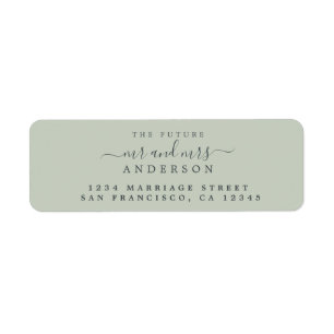 Chic Script Future Mr Mrs Wedding Return Address