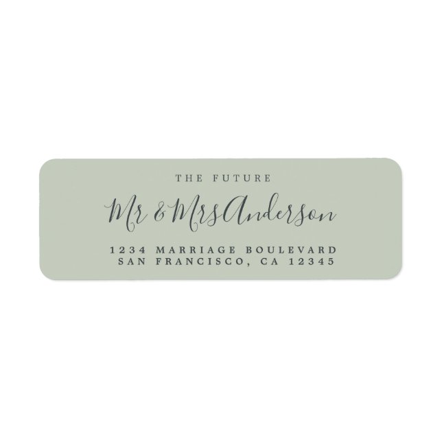 Chic Script Future Mr Mrs Wedding Return Address (Front)