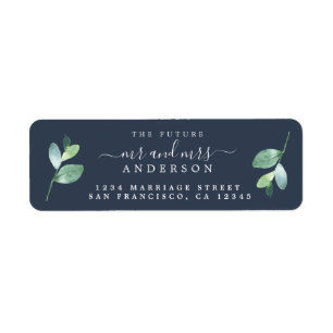 Chic Script Future Mr Mrs Wedding Return Address