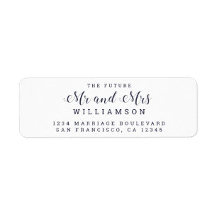 Chic Script Future Mr Mrs Wedding Return Address