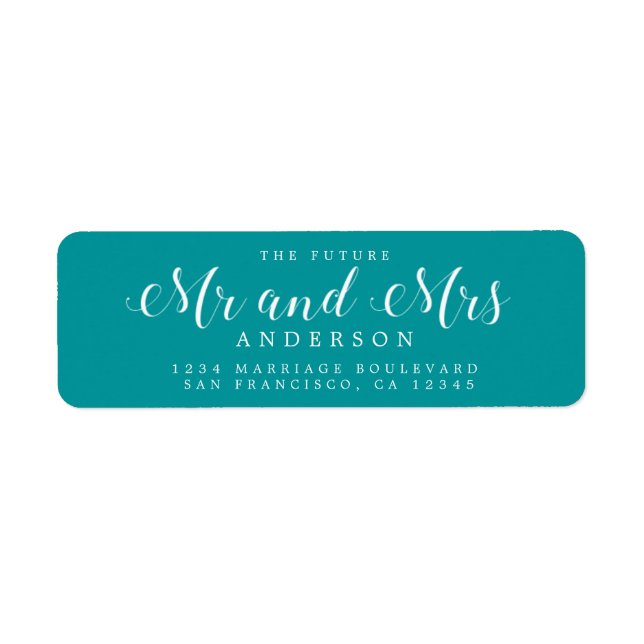 Chic Script Future Mr Mrs Wedding Return Address (Front)