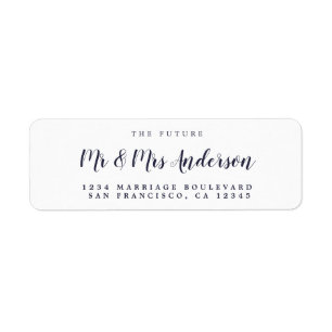 Chic Script Future Mr Mrs Wedding Return Address