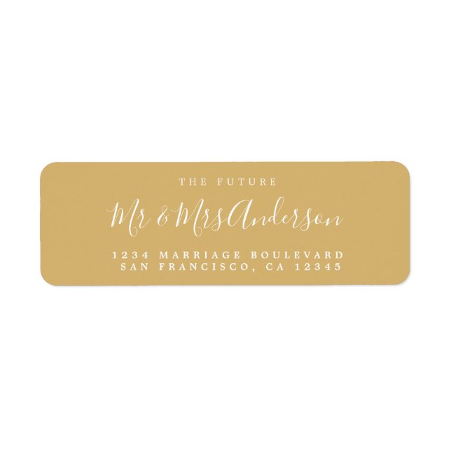 Chic Script Future Mr Mrs Wedding Return Address (Front)