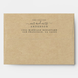 Chic Script Future Mr Mrs Wedding Return Address Envelope