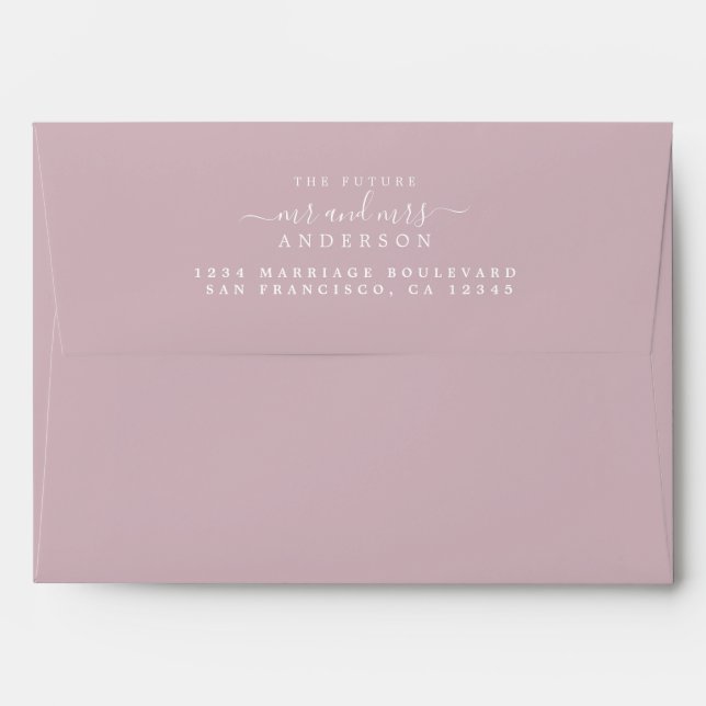 Chic Script Future Mr Mrs Wedding Return Address Envelope (Back (Top Flap))