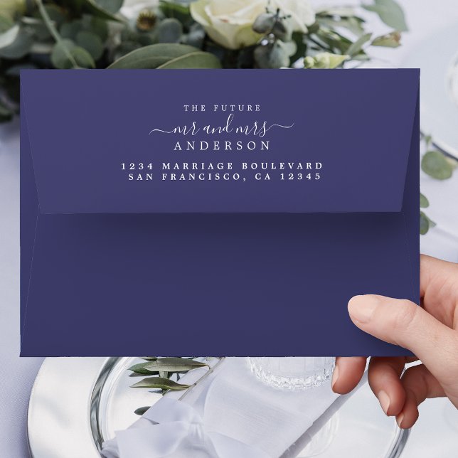Chic Script Future Mr Mrs Wedding Return Address Envelope (Creator Uploaded)