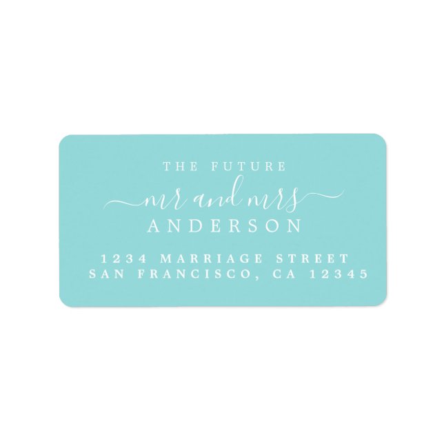 Chic Script Future Mr Mrs Wedding Return Address Label (Front)