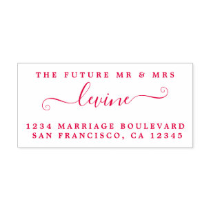 Chic Script Future Mr Mrs Wedding Return Address Self-inking Stamp
