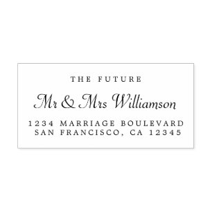 Chic Script Future Mr Mrs Wedding Return Address Self-inking Stamp
