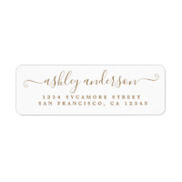 Chic Script Gold Ink Name Return Address