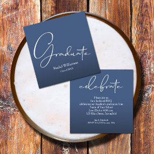 Chic Script Graduate Blue Party Enclosure Card
