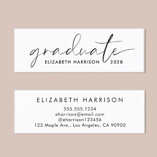 Chic Script Graduation Name  Mini Business Card