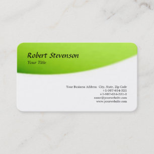 Chic Script Green & White Minimalist Design Business Card