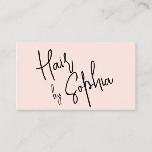 Chic Script Hair Stylist Blush Pink Business Card